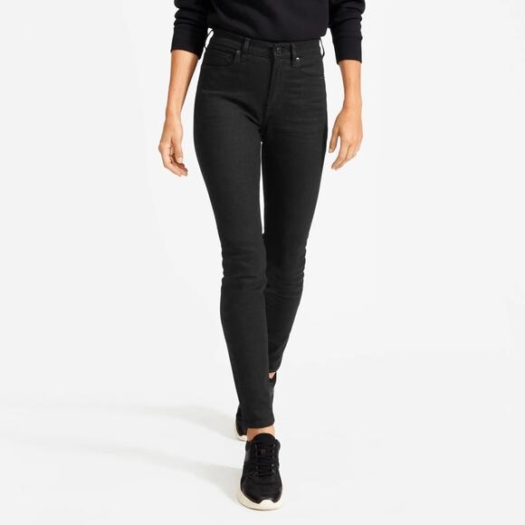 Everlane Denim - Everlane The Mid-Rise Skinny Jean in Black Size 24 Ankle